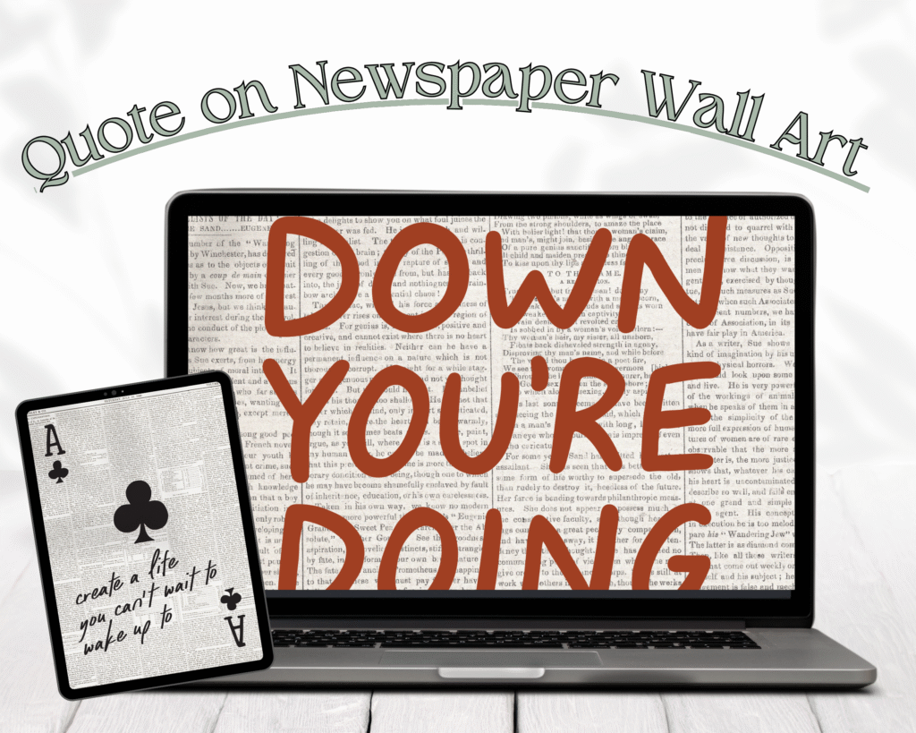 Quote on Newspaper Wall Art